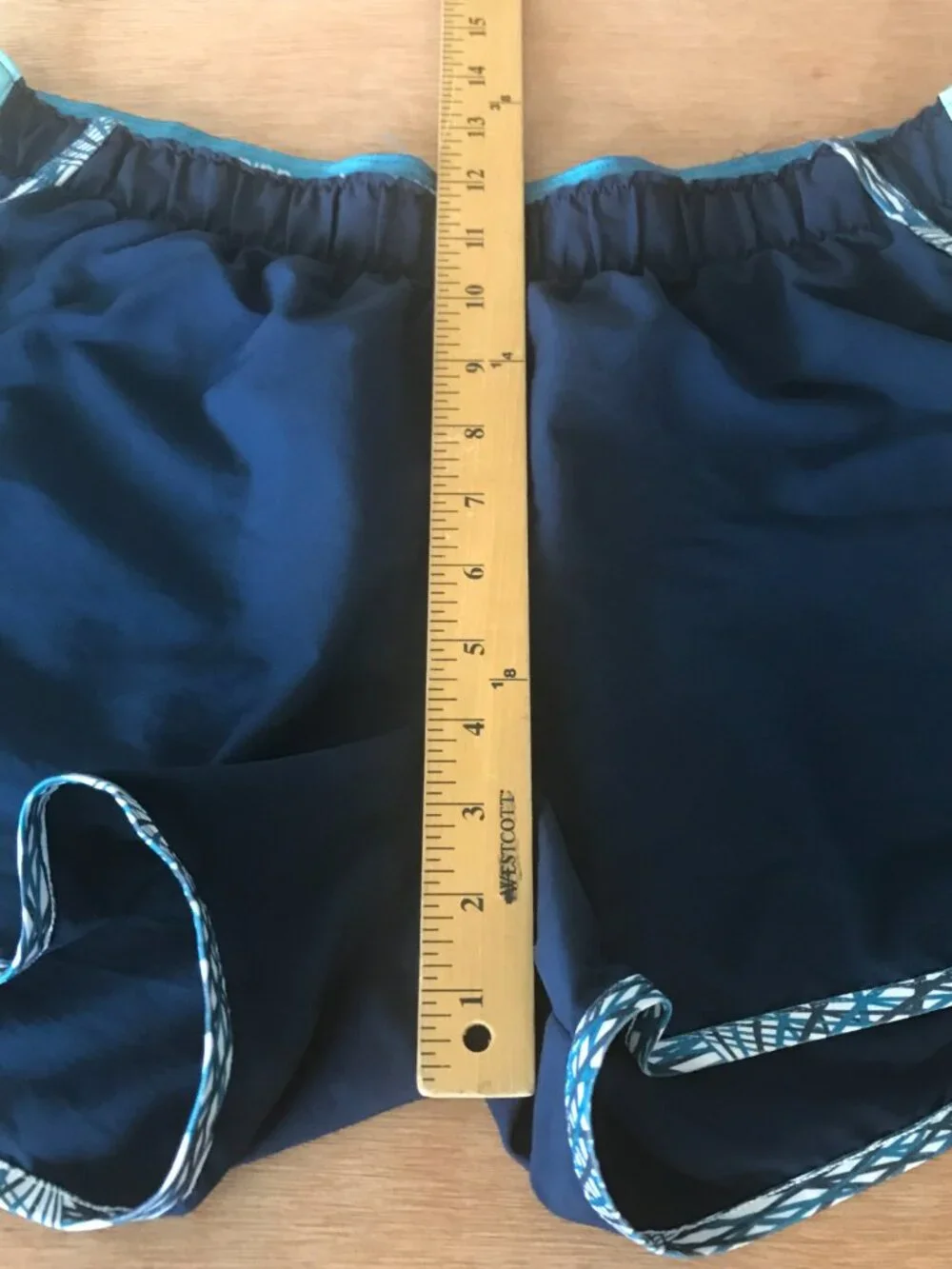 Adidas Climalite Athletic Shorts Women L Blue Striped Elastic Waist Athleisure